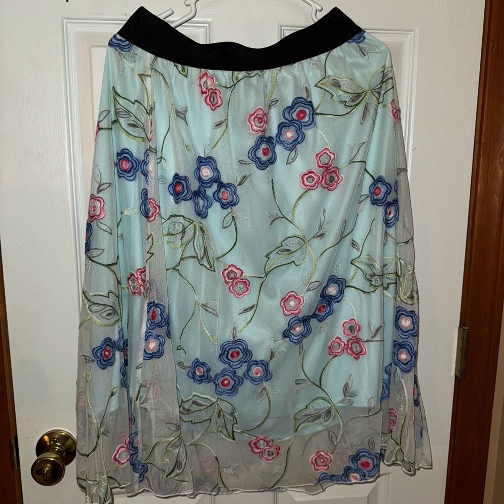 LuLaRoe Pink Embellished Midi Skirt A-line Casual